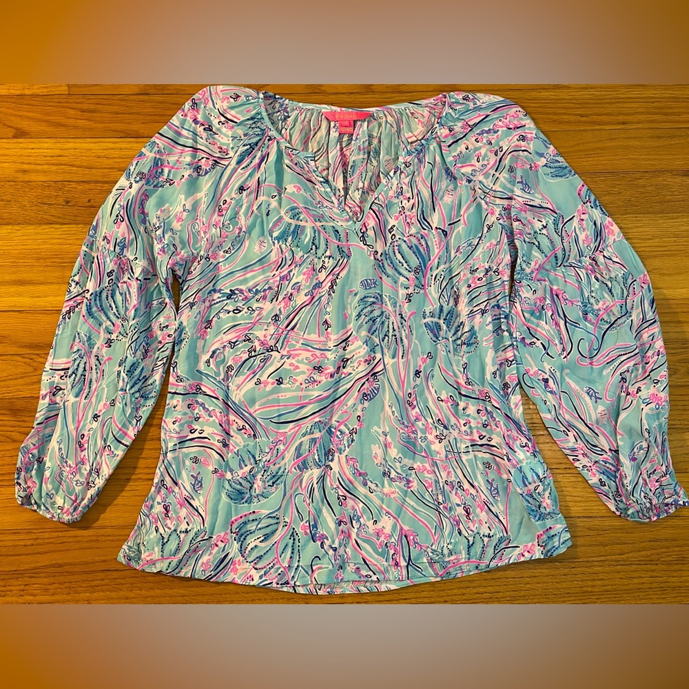 Lilly Pulitzer Medium Winsley in ‘Lapis Lazuli Horseshoe Bay’ print, RARE, HTF!